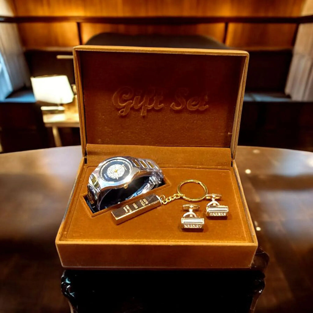 Elite Gentleman Gift Box – Premium Watch with Accessories